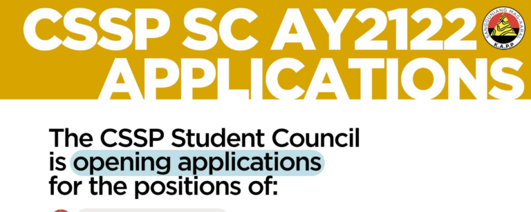 CSSP SC OPENS APPS FOR COUNCILOR AND ANTHRO DEPT REP