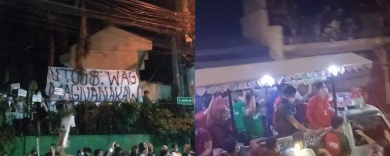 Mga nagprotesta laban kay Marcos Jr. sa Caloocan, dinahas ng supporters