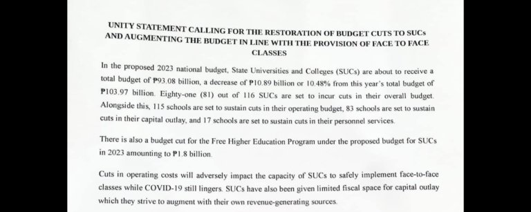 20 SUC presidents: Ibalik ang kinaltas sa badyet, dagdagan pa para sa balik-eskwela